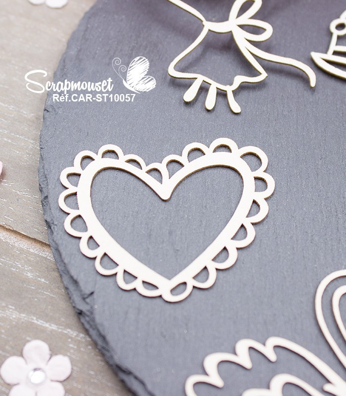 Chipboards Set mariage doodleSCRAPMOUSET