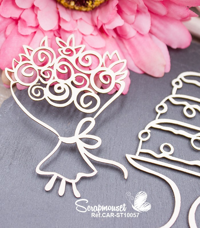 Chipboards Set mariage doodleSCRAPMOUSET