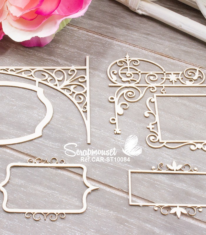 Chipboards Cadres et pancartes fleur de lys SCRAPMOUSET
