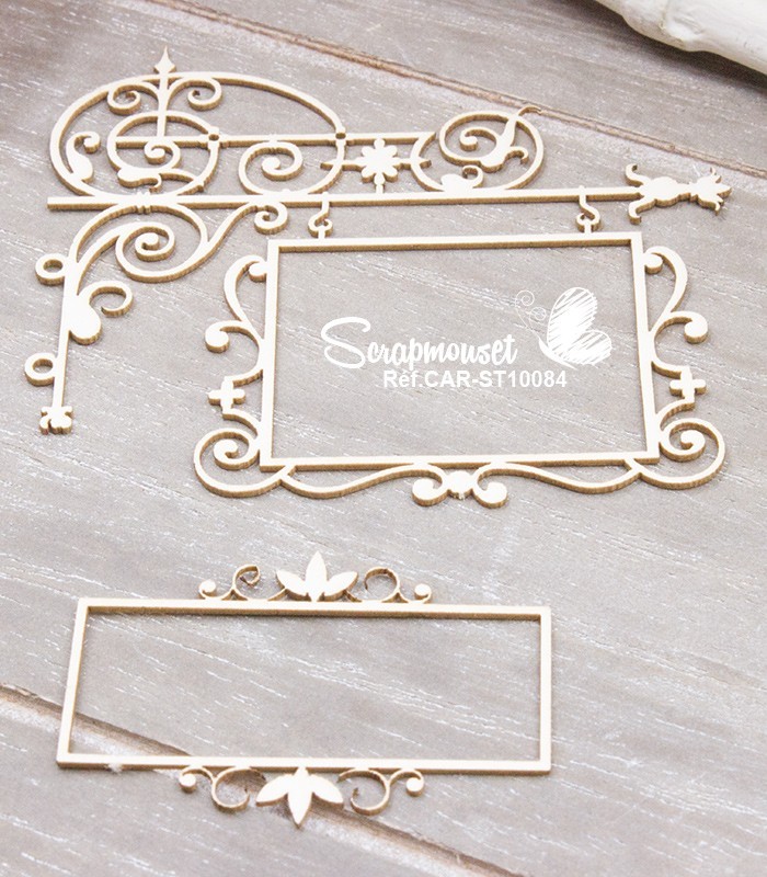 Chipboards Cadres et pancartes fleur de lys SCRAPMOUSET