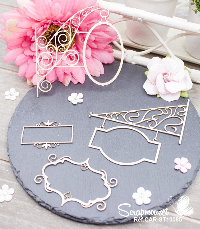 Chipboards Cadres et pancartes arabesques SCRAPMOUSET