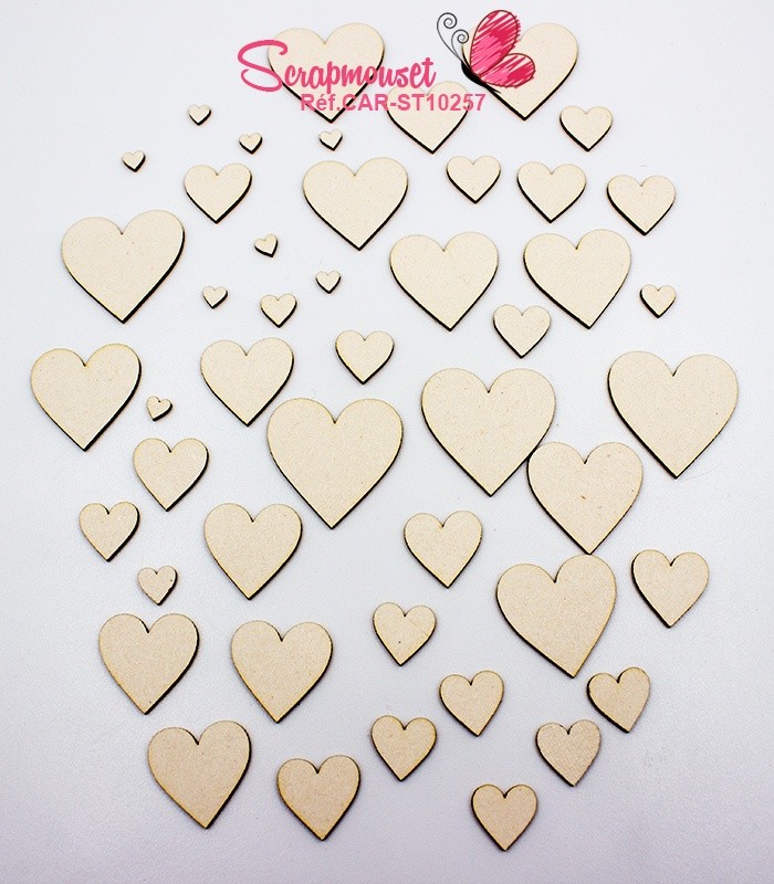 Set de Coeurs, tailles assorties - SCRAPMOUSET