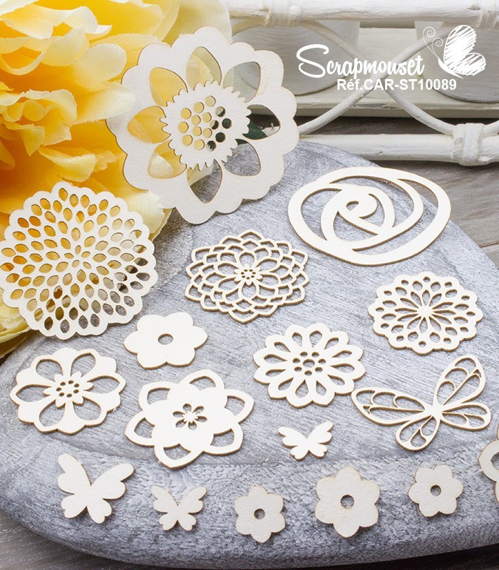 Chipboards Fleurs de Printemps SCRAPMOUSET