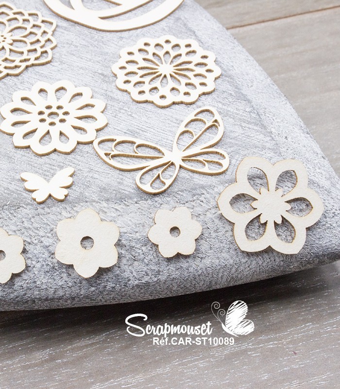 Chipboards Fleurs de Printemps SCRAPMOUSET