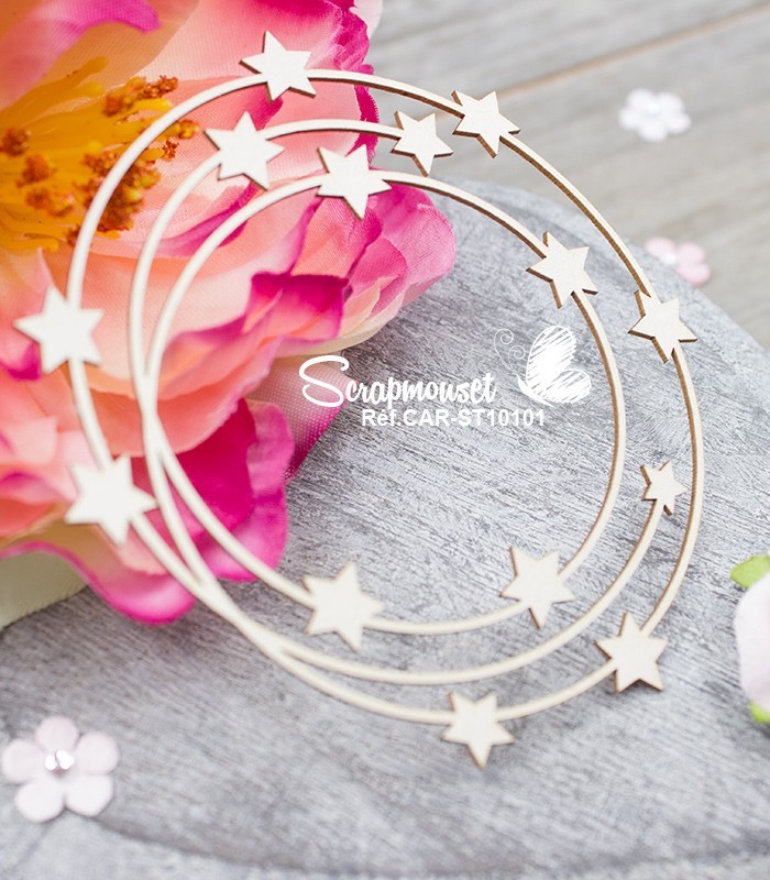 Chipboard Cadre étoiles SCRAPMOUSET
