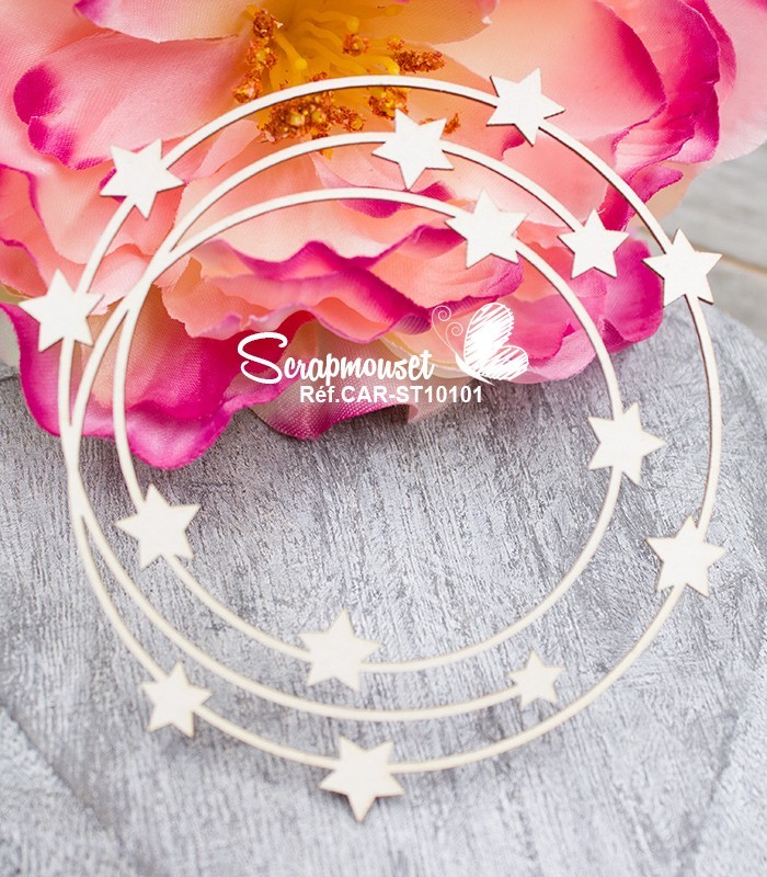 Chipboard Cadre étoiles SCRAPMOUSET