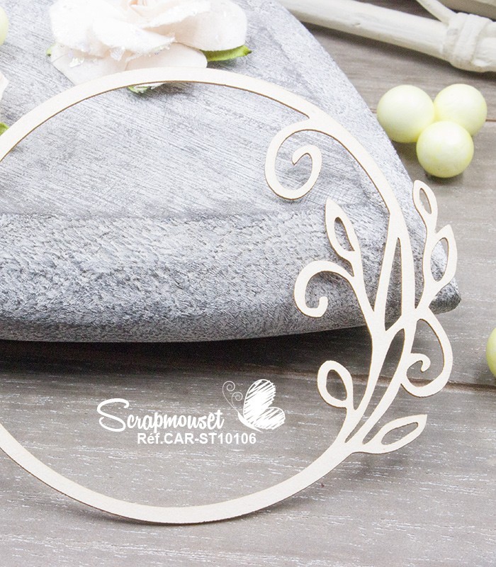 Chipboard Cadre feuillages Louisa SCRAPMOUSET