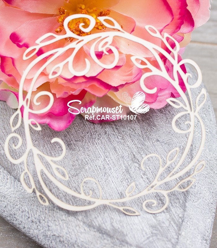 Chipboard Cadre feuillages Sophia SCRAPMOUSET