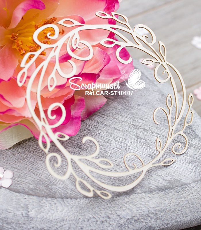 Chipboard Cadre feuillages Sophia SCRAPMOUSET