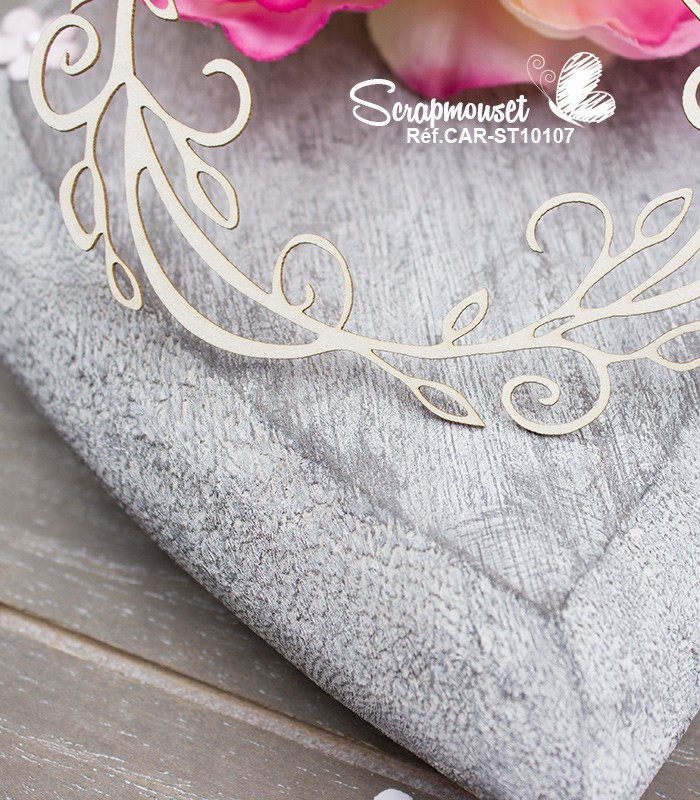 Chipboard Cadre feuillages Sophia SCRAPMOUSET