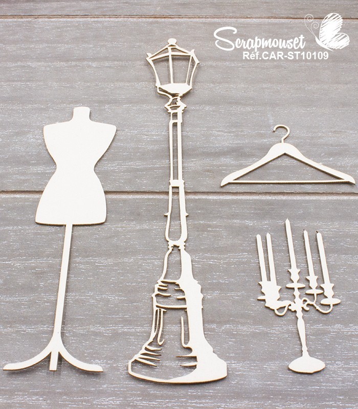 Chipboards Rétro et chic SCRAPMOUSET