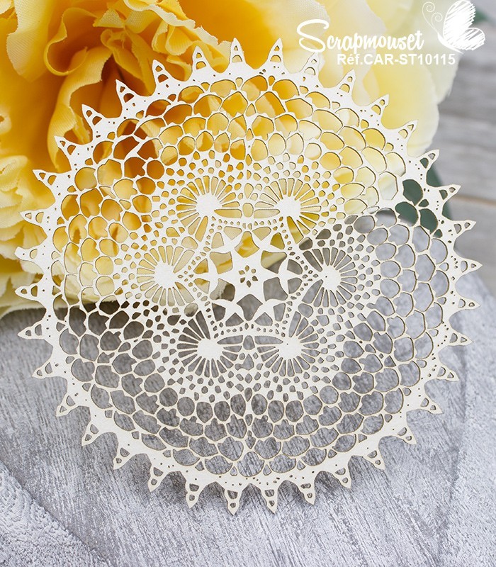 Chipboard Doilie dentelle SCRAPMOUSET