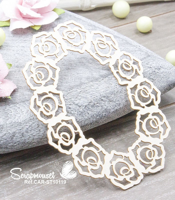 Chipboard Cadre élégant avec roses SCRAPMOUSET