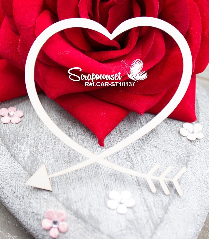 Chipboard Cadre Coeur cupidon SCRAPMOUSET