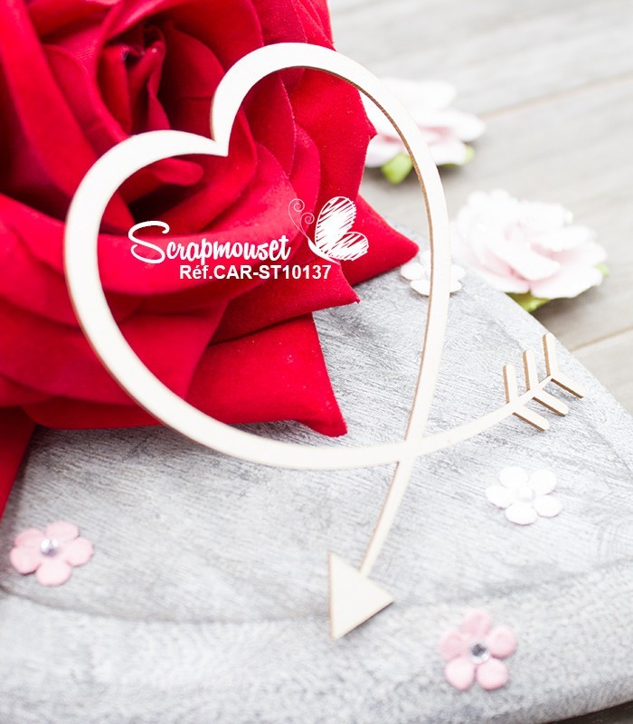 Chipboard Cadre Coeur cupidon SCRAPMOUSET