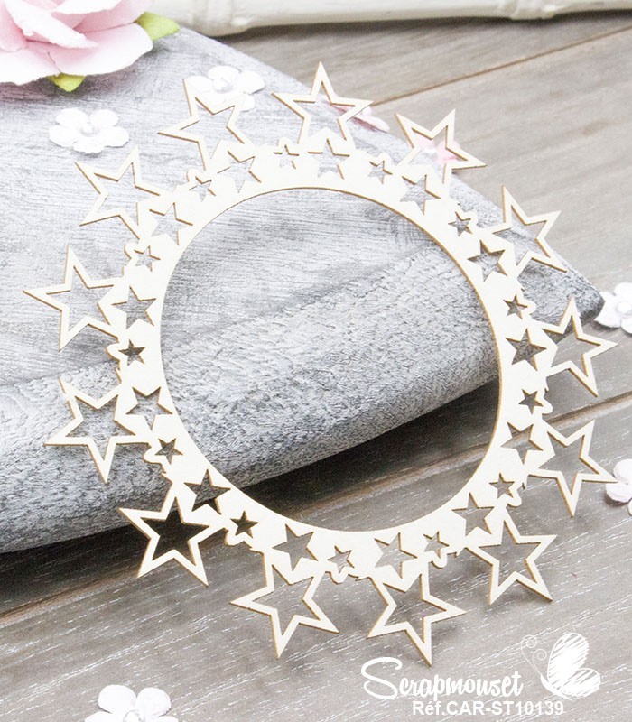 Embellissement  en carton bois Cadre Papillons SCRAPMOUSET