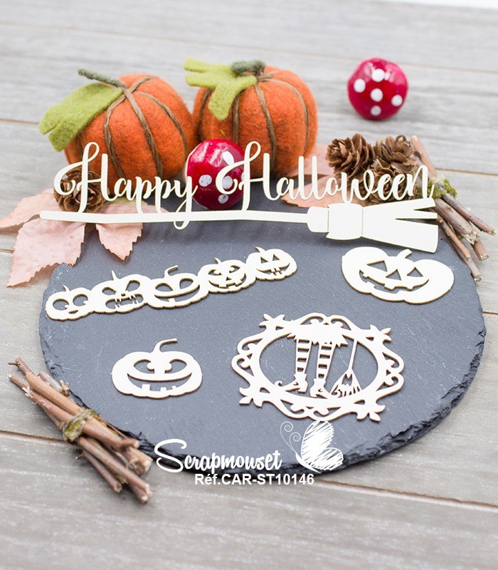 Chipboards Halloween citrouilles SCRAPMOUSET