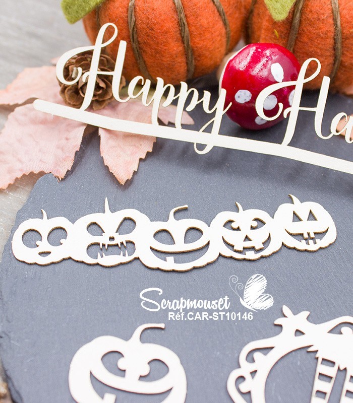 Chipboards Halloween citrouilles SCRAPMOUSET
