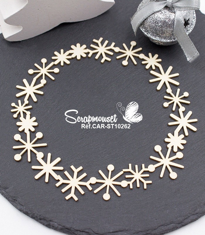 Cadre rond petits flocons - SCRAPMOUSET
