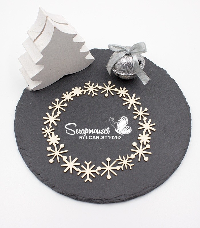 Cadre rond petits flocons - SCRAPMOUSET
