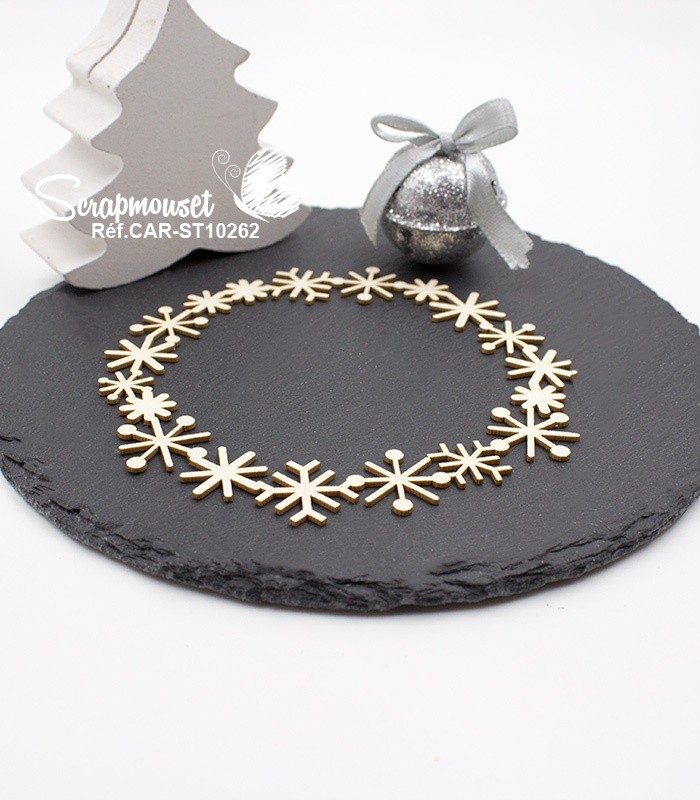 Cadre rond petits flocons - SCRAPMOUSET