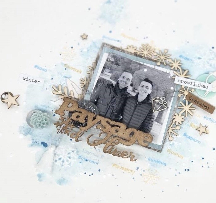 Cadre rond petits flocons - SCRAPMOUSET