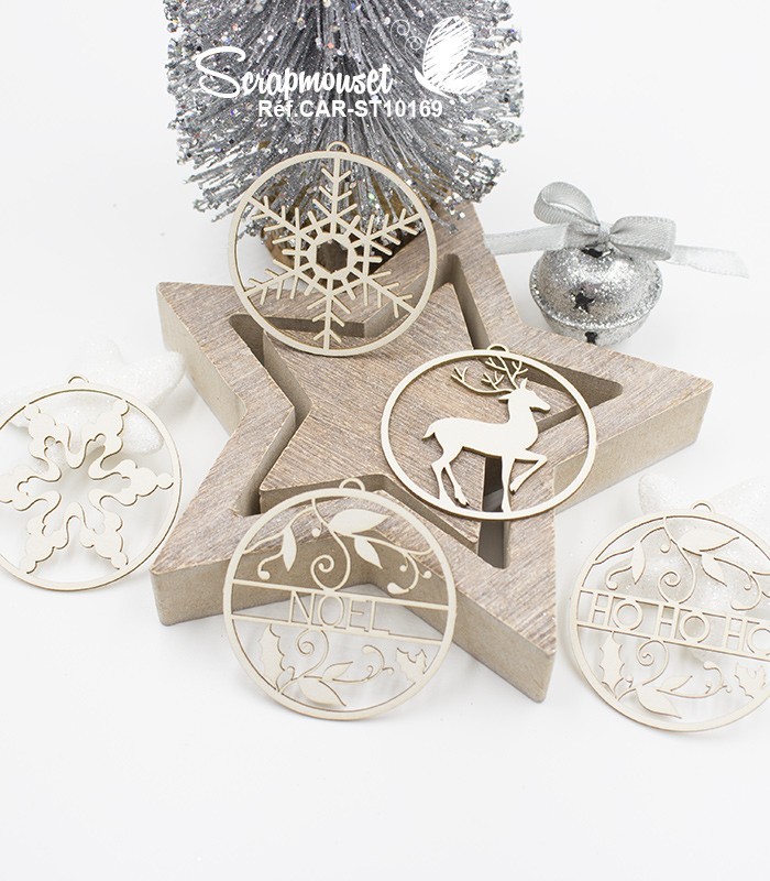 Chipboards Boules de Noël SCRAPMOUSET
