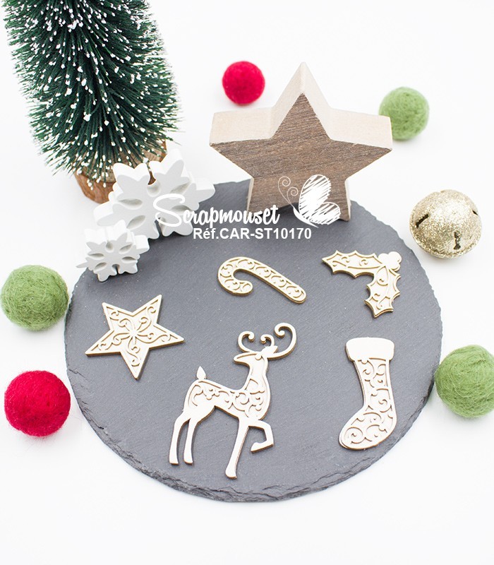 Chipboards Embellissements 2D Noël SCRAPMOUSET
