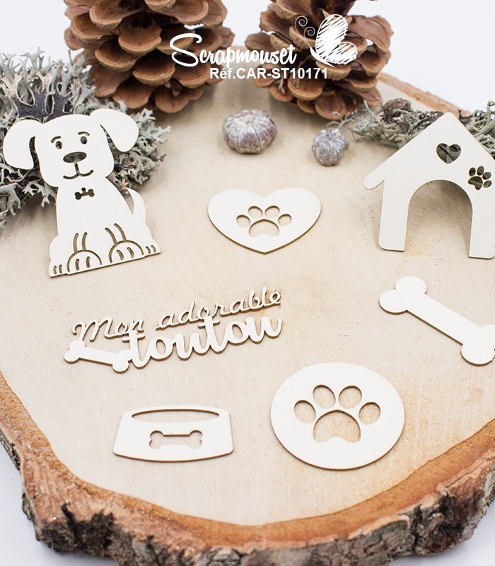 Chipboards Mon adorable toutou SCRAPMOUSET