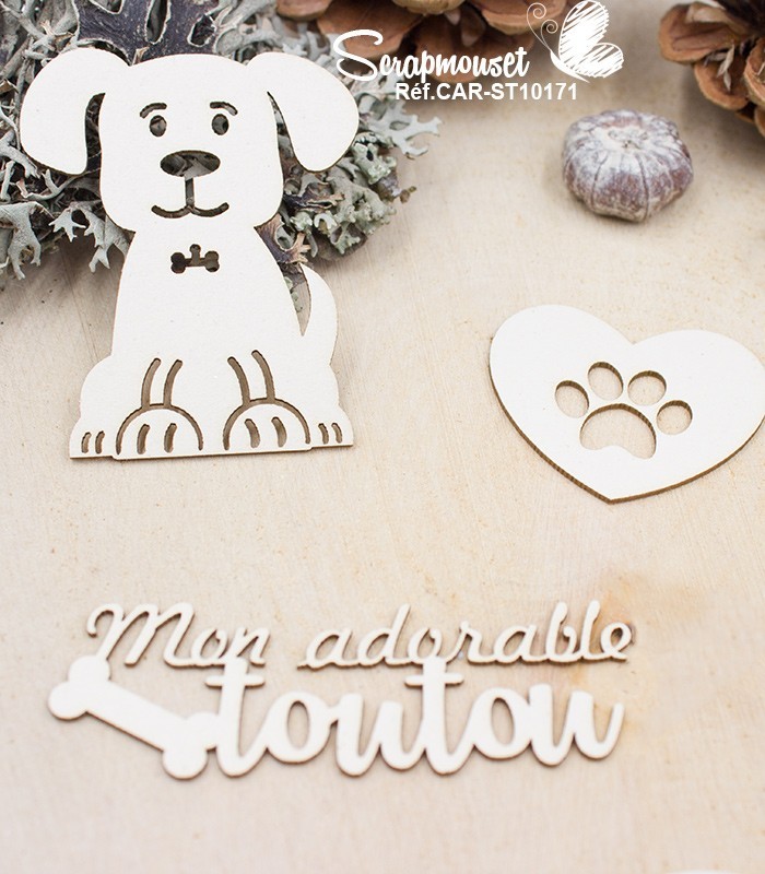 Chipboards Mon adorable toutou SCRAPMOUSET