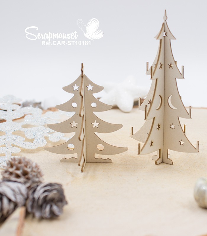 Embellissements 3D Sapins de Noël SCRAPMOUSET