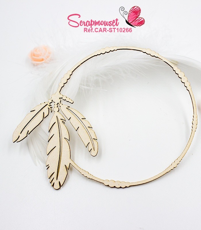 Embellissement cadre Boho plumes - SCRAPMOUSET