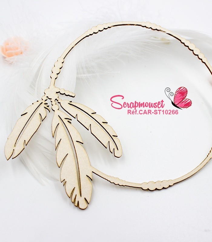 Embellissement cadre Boho plumes - SCRAPMOUSET
