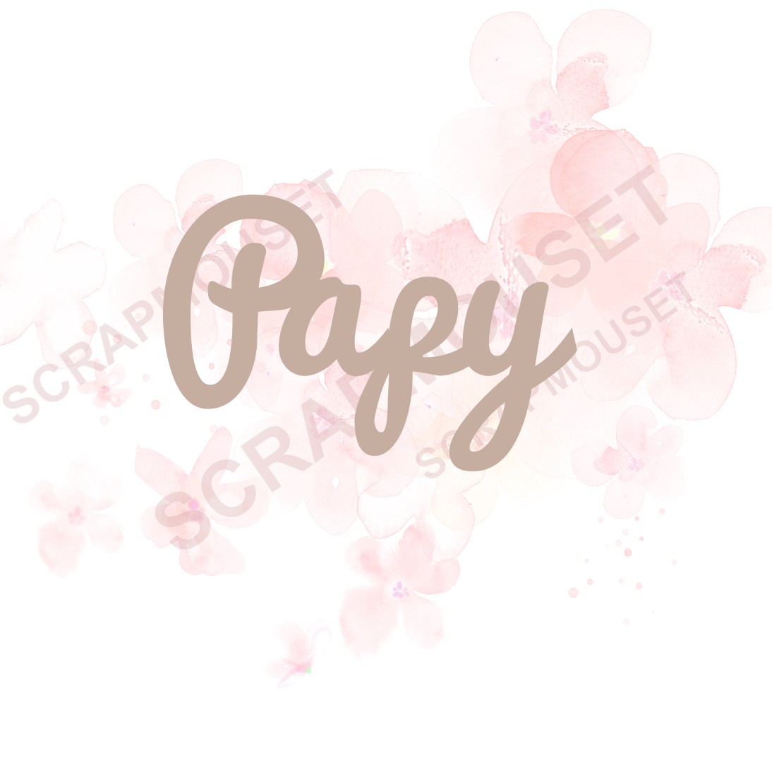 Mot Papy en carton bois SCRAPMOUSET