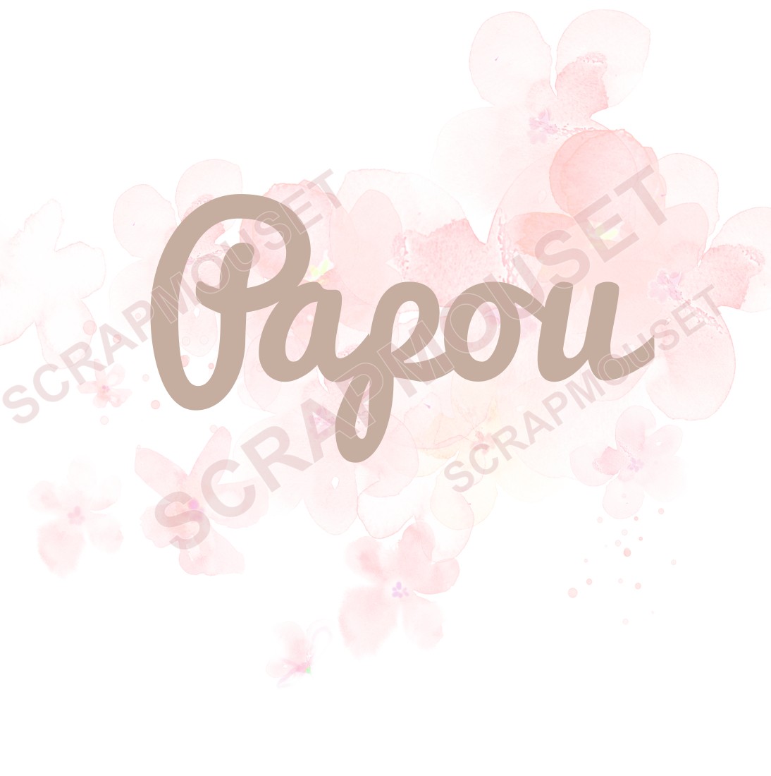 Mot Papou en carton bois SCRAPMOUSET