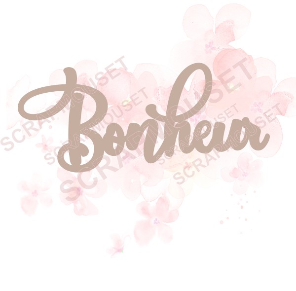Mot Bonheur en carton bois SCRAPMOUSET