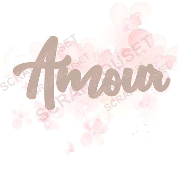 Mot Amour en carton bois SCRAPMOUSET
