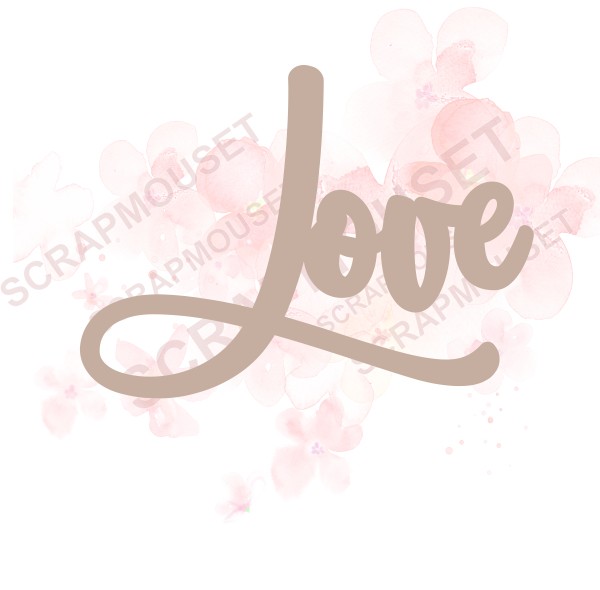 Mot Love en bois ou carton bois SCRAPMOUSET