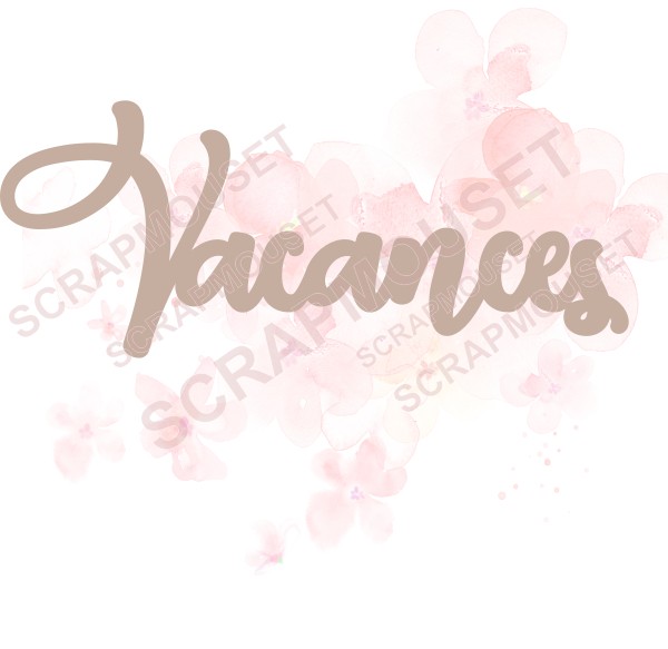 Mot Vacances en carton bois SCRAPMOUSET
