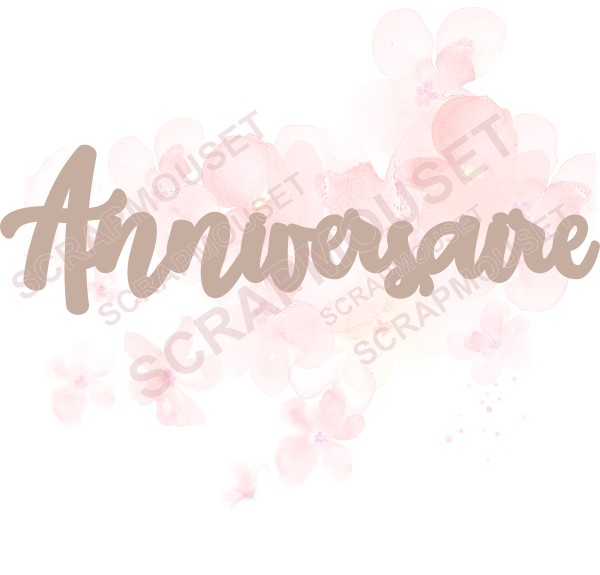 Mot Anniversaire en carton bois SCRAPMOUSET
