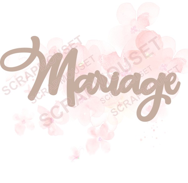 Mot Mariage en carton bois SCRAPMOUSET