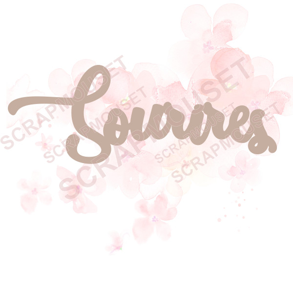 Mot Sourires en carton bois SCRAPMOUSET