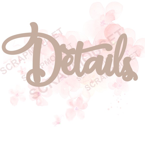 Mot Détails en bois ou carton bois SCRAPMOUSET
