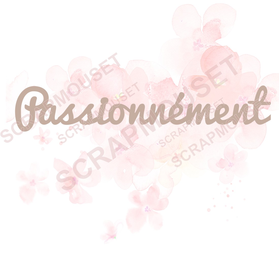 Mot Passionnément en bois ou carton bois SCRAPMOUSET