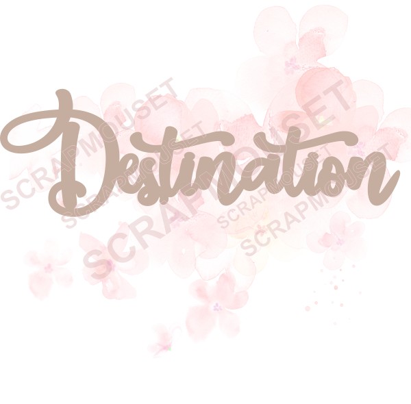 Mot Destination en bois ou carton bois SCRAPMOUSET