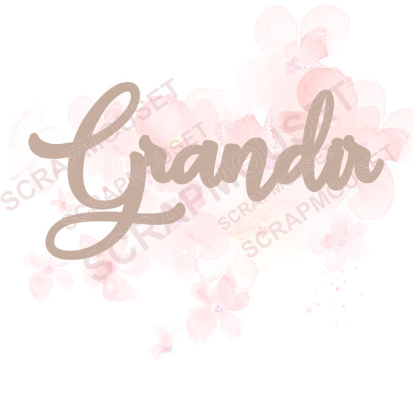 Mot Grandir en bois ou carton bois SCRAPMOUSET