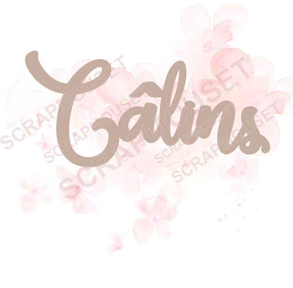 Mot Câlins en bois ou carton bois SCRAPMOUSET