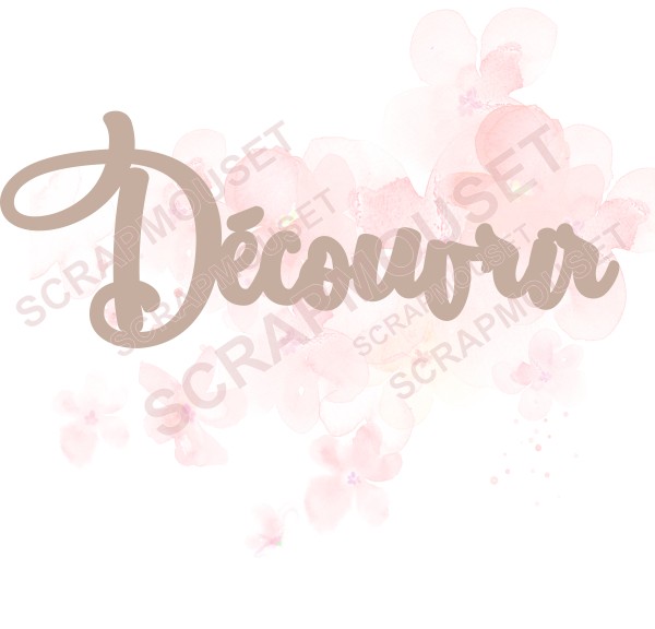 Mot Découvrir en carton bois SCRAPMOUSET