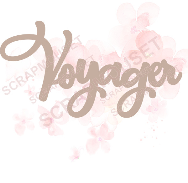 Mot Voyager en carton bois SCRAPMOUSET