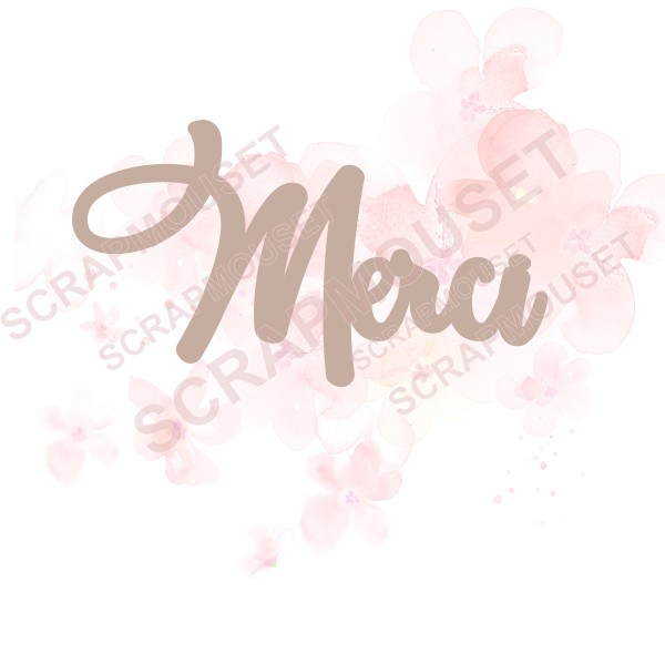 Mot Merci en carton bois SCRAPMOUSET